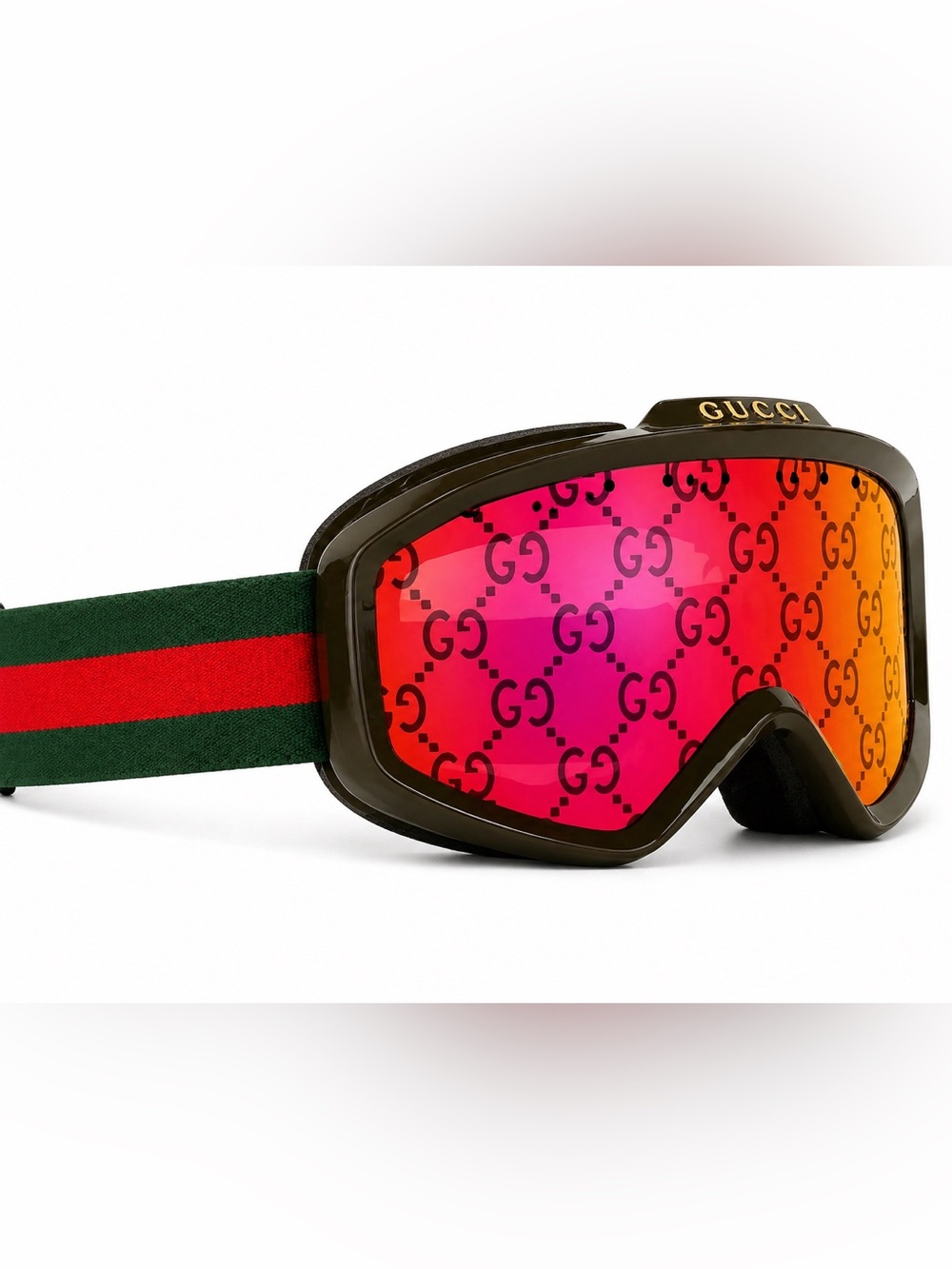Gucci GG Logo Ski Goggles 🥽 Red Monogram Mirror Lens | Web Stripe |New With Tags - Picture 2 of 6